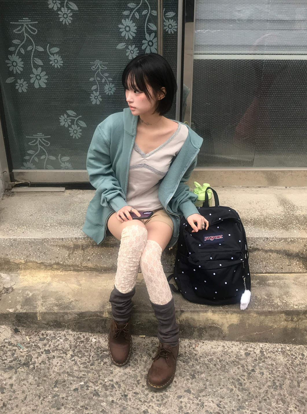 韓國🇰🇷連線 Jansport Superbreak 波點後背包 黑色 外出 (任買兩件711免運)/預購