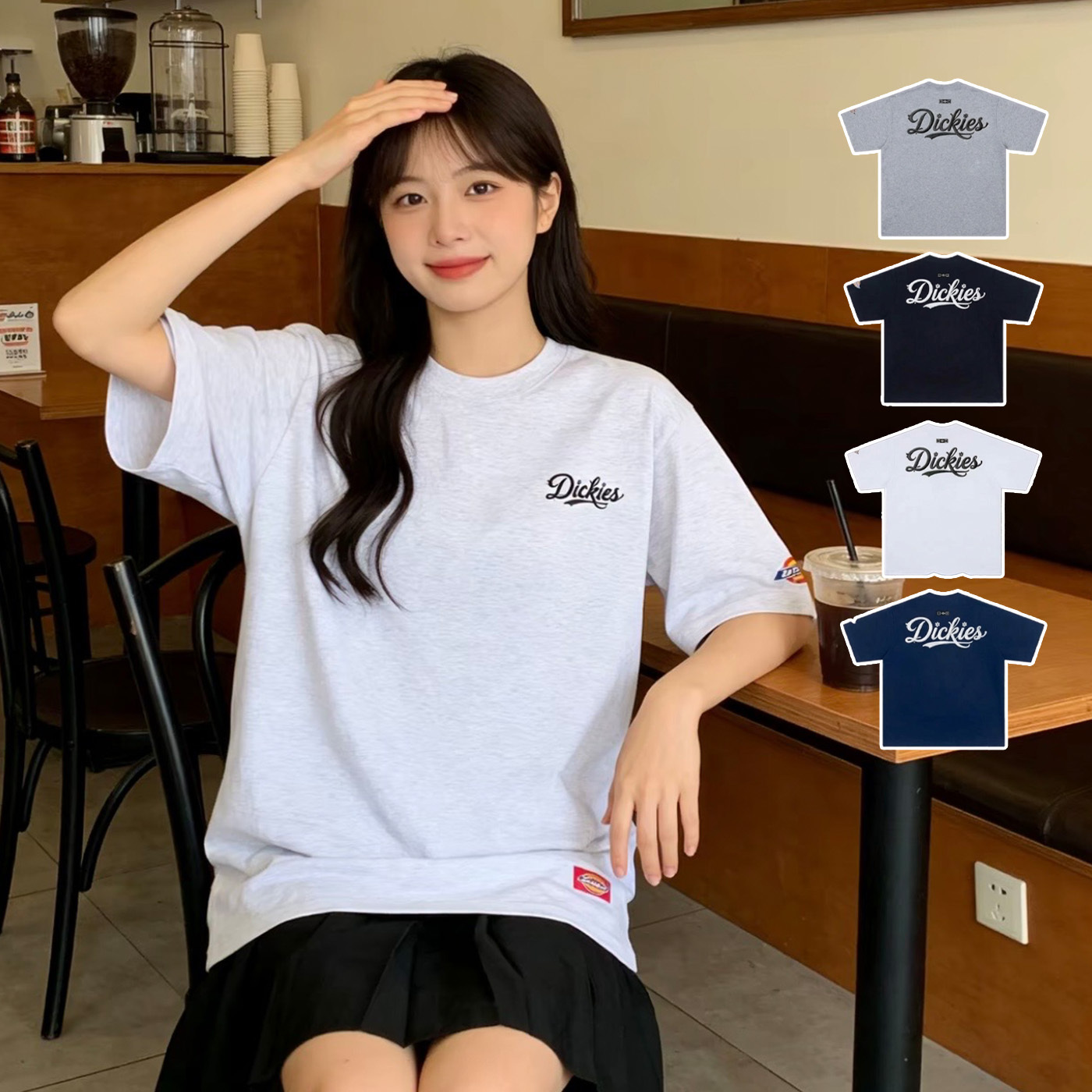預購 Dickies 320g 「正反刺繡草寫字」 厚磅 落肩 短T