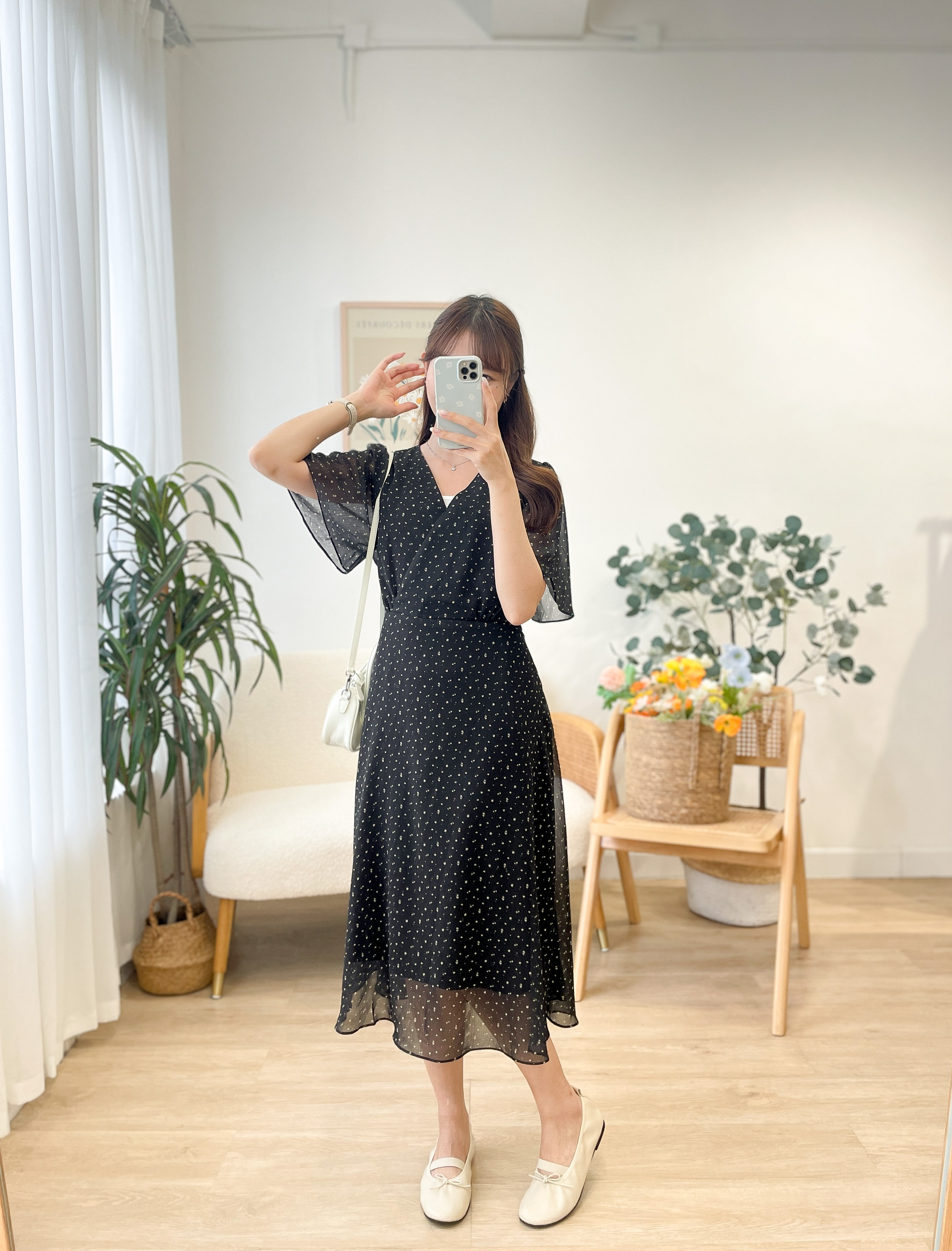OP698 Gardenia Floral Tea Dress