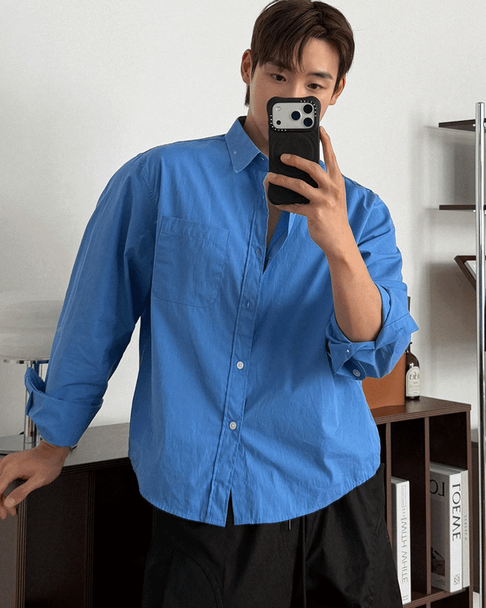 酷炫棉質短款襯衫