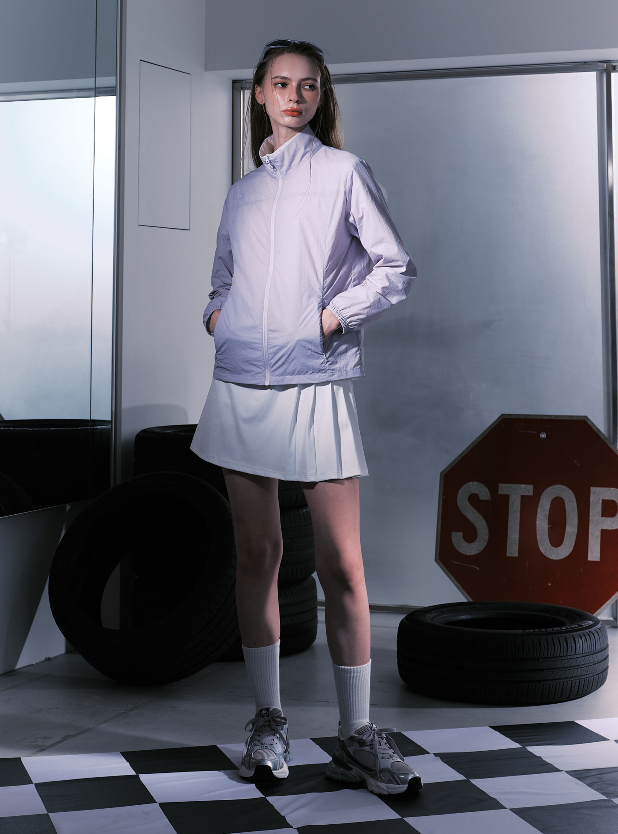 女款 防曬輕薄立領風衣外套