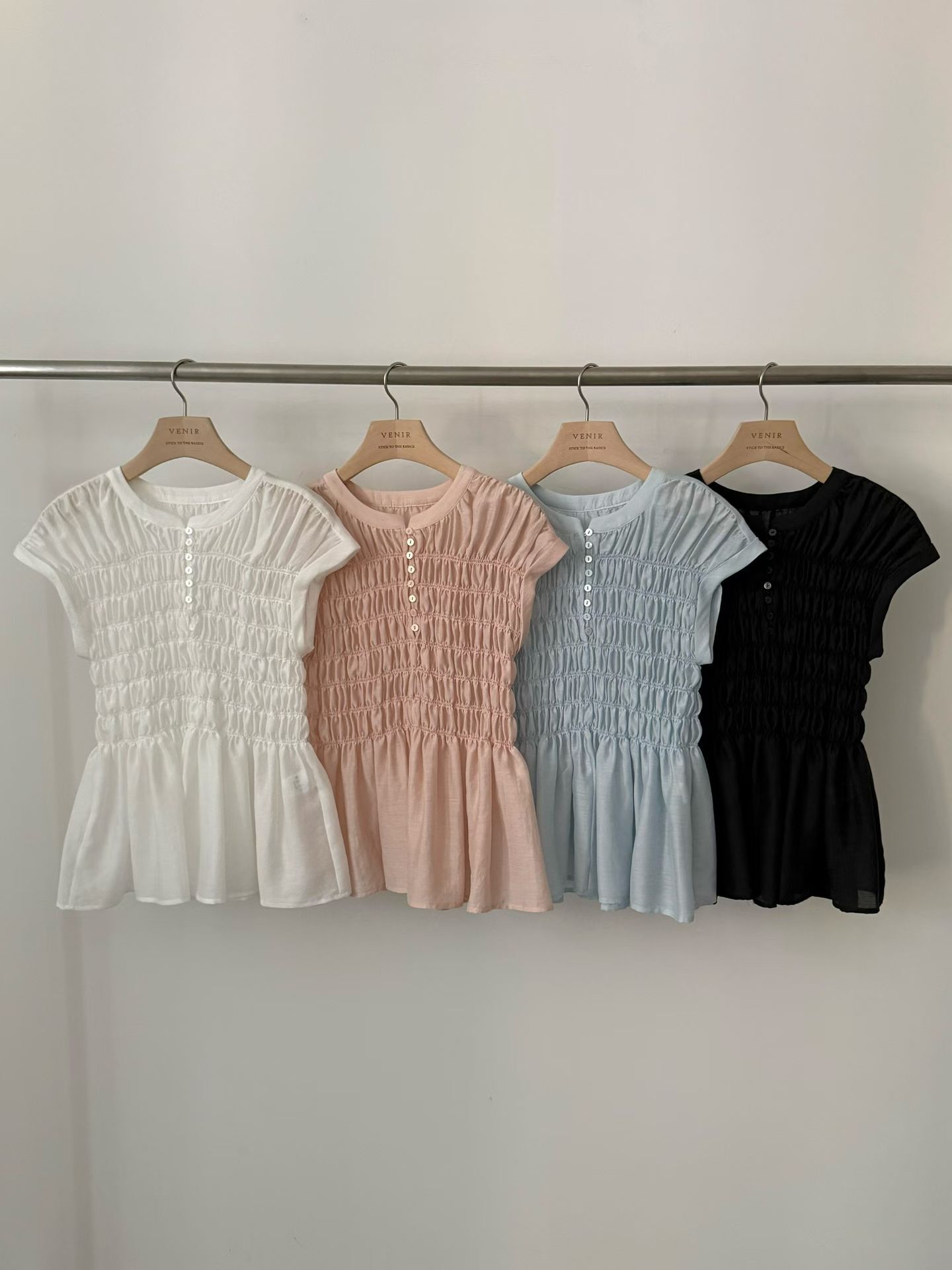 VR6150 混紗小飛袖彈性上衣