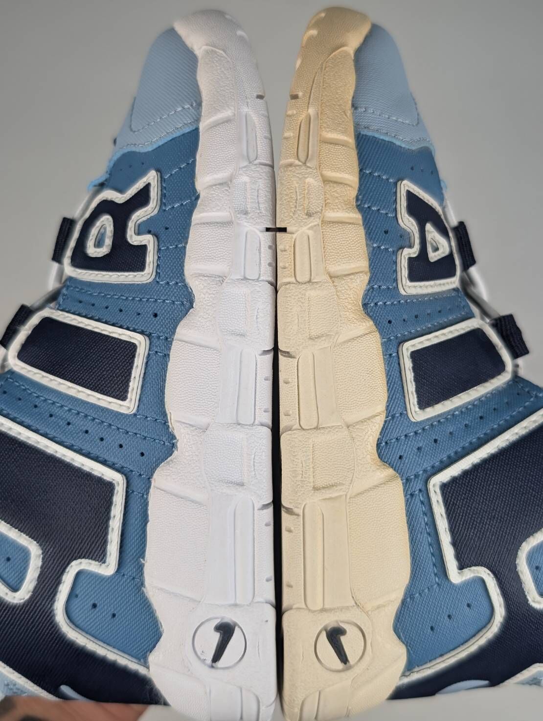 微瑕疵-左腳中底鞋底泛黃 CK0825-404 10C Air More Uptempo BT Denim牛仔鞋面 小童鞋