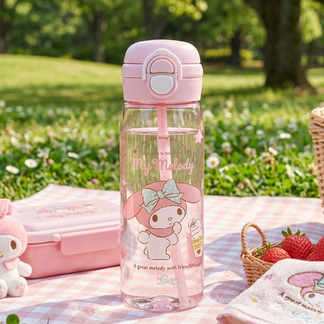 MY MELODY Sanrio 便攜式吸管水樽 兩段開合式(500ml)