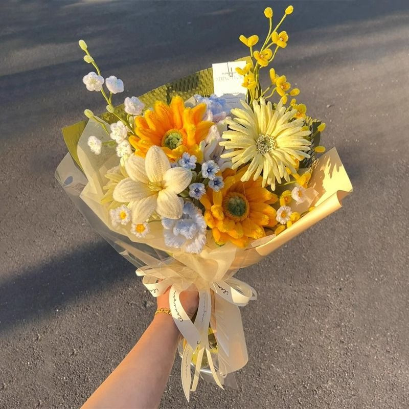 【台灣現貨速發】毛根DIY手作  巨大向日葵材料包 日落花束材料包｜手作材料包 材料包 DIY