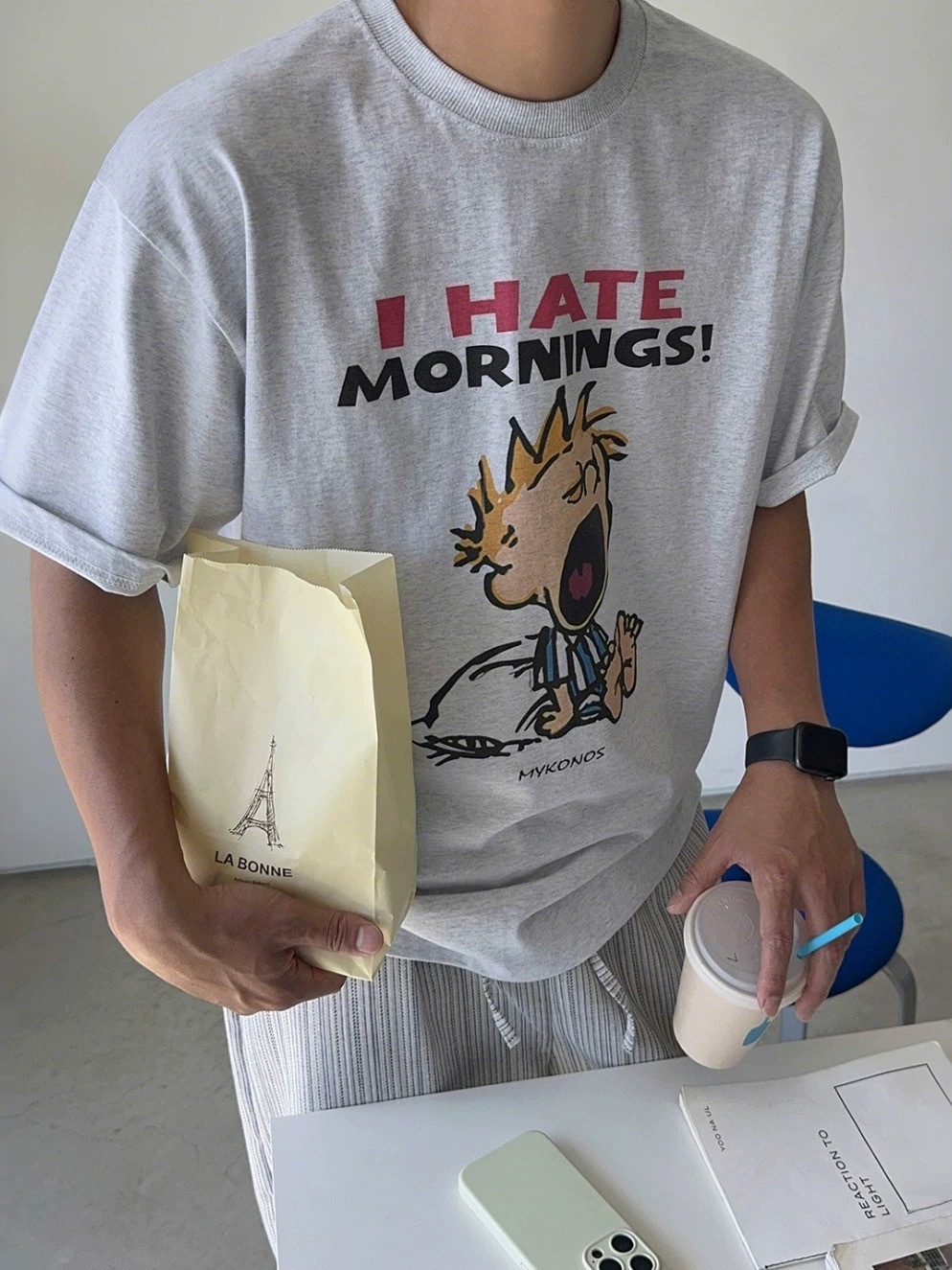 SIMPLEACTION 美式復古卡通印花短袖上衣