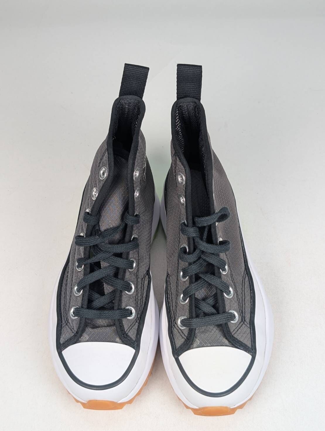 微瑕疵-左右腳鞋面髒汙鞋面色差鞋盒破損 167852C M3.5 Converse Run Star Hike 黑綠 半透明 鋸齒