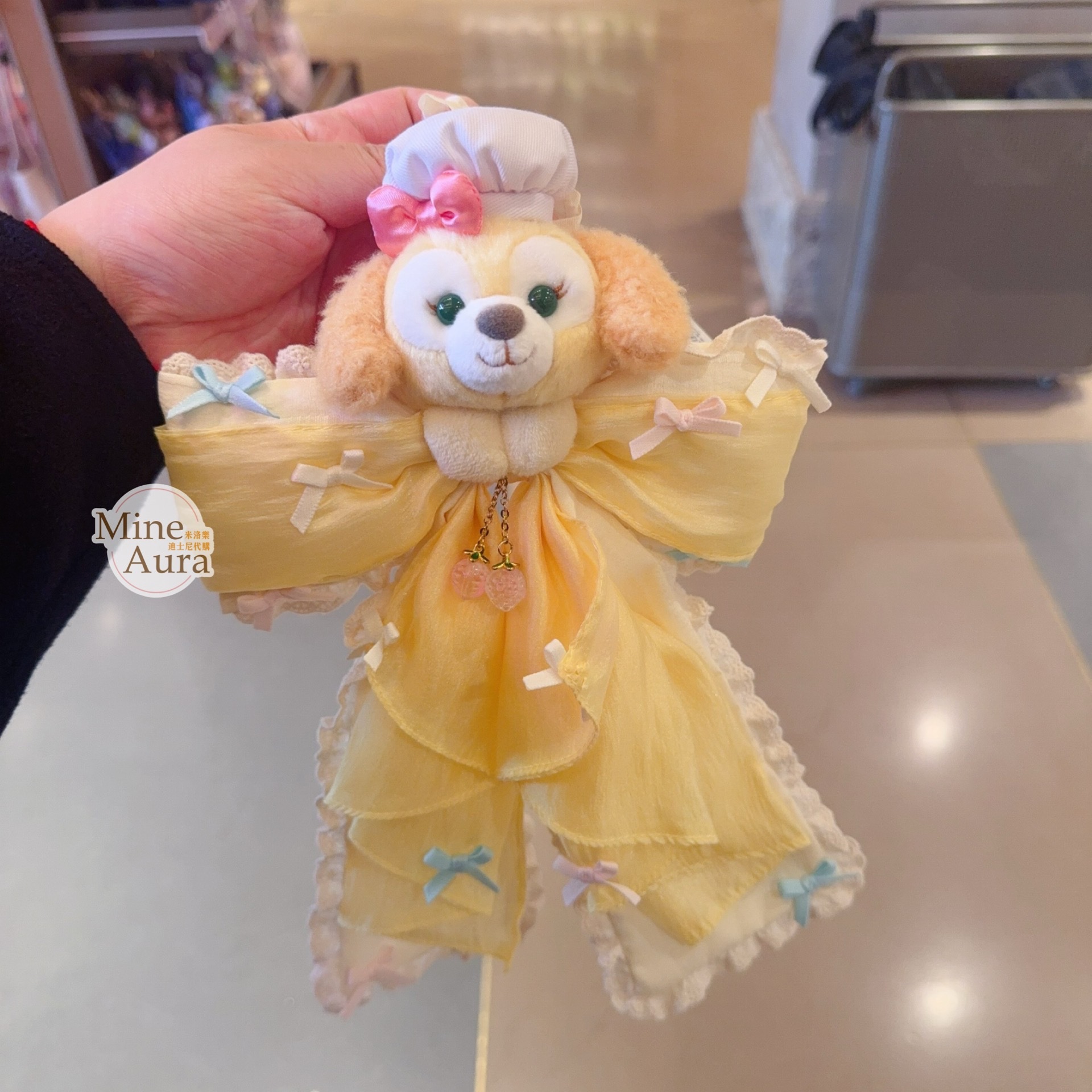 可琦安 餅乾 CookieAnn 絨毛大頭 蝴蝶結造型 掛飾 擺飾品 -上海迪士尼樂園