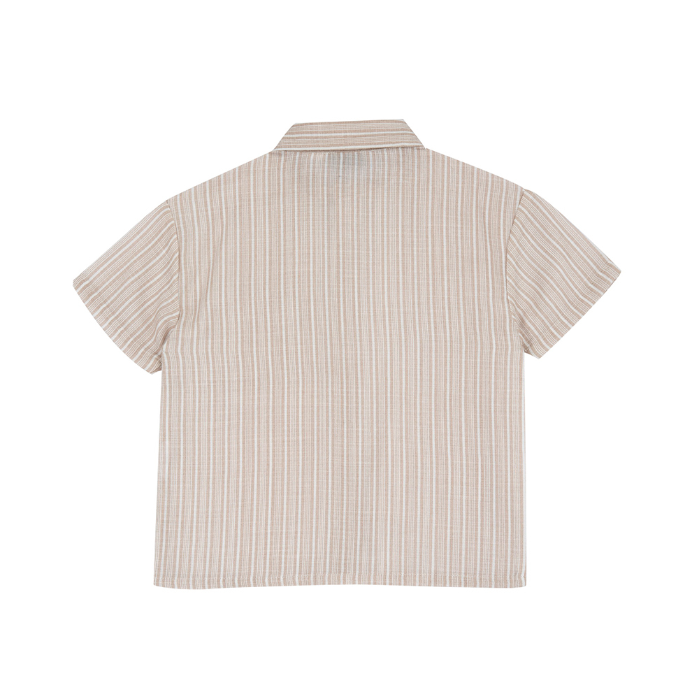 峽谷探險-直條紋短袖襯衫