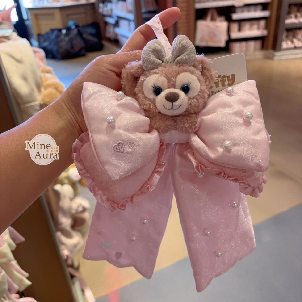 雪莉玫 ShellieMay 絨毛大頭 蝴蝶結造型 掛飾 擺飾品 -上海迪士尼樂園