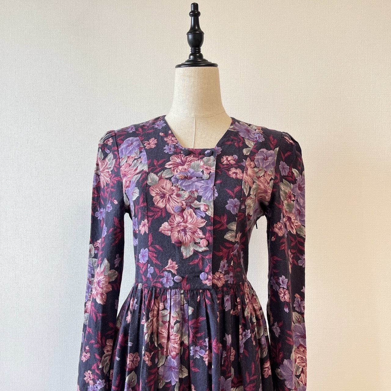 Laura Ashley日本製紫色古著花卉連身裙