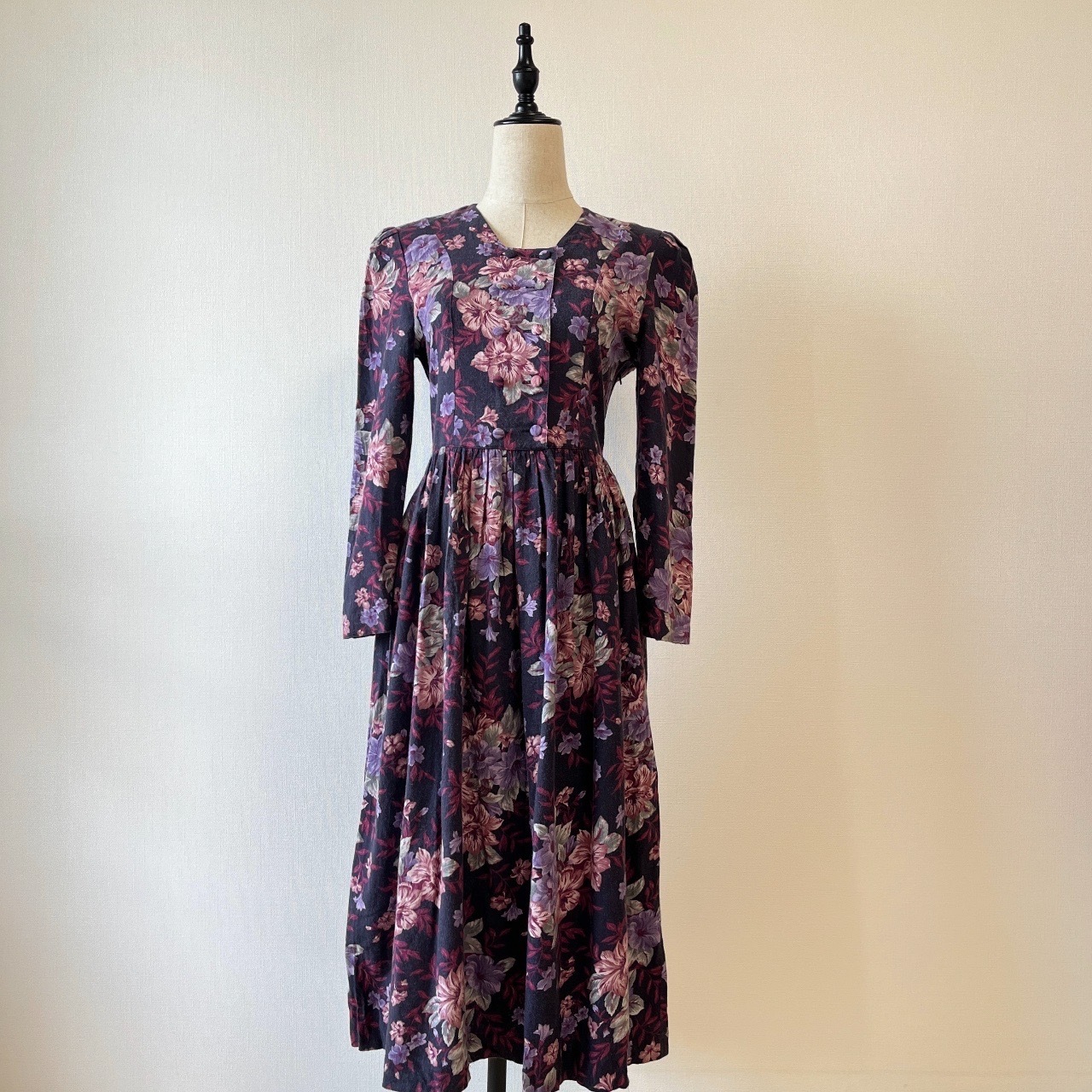 Laura Ashley日本製紫色古著花卉連身裙