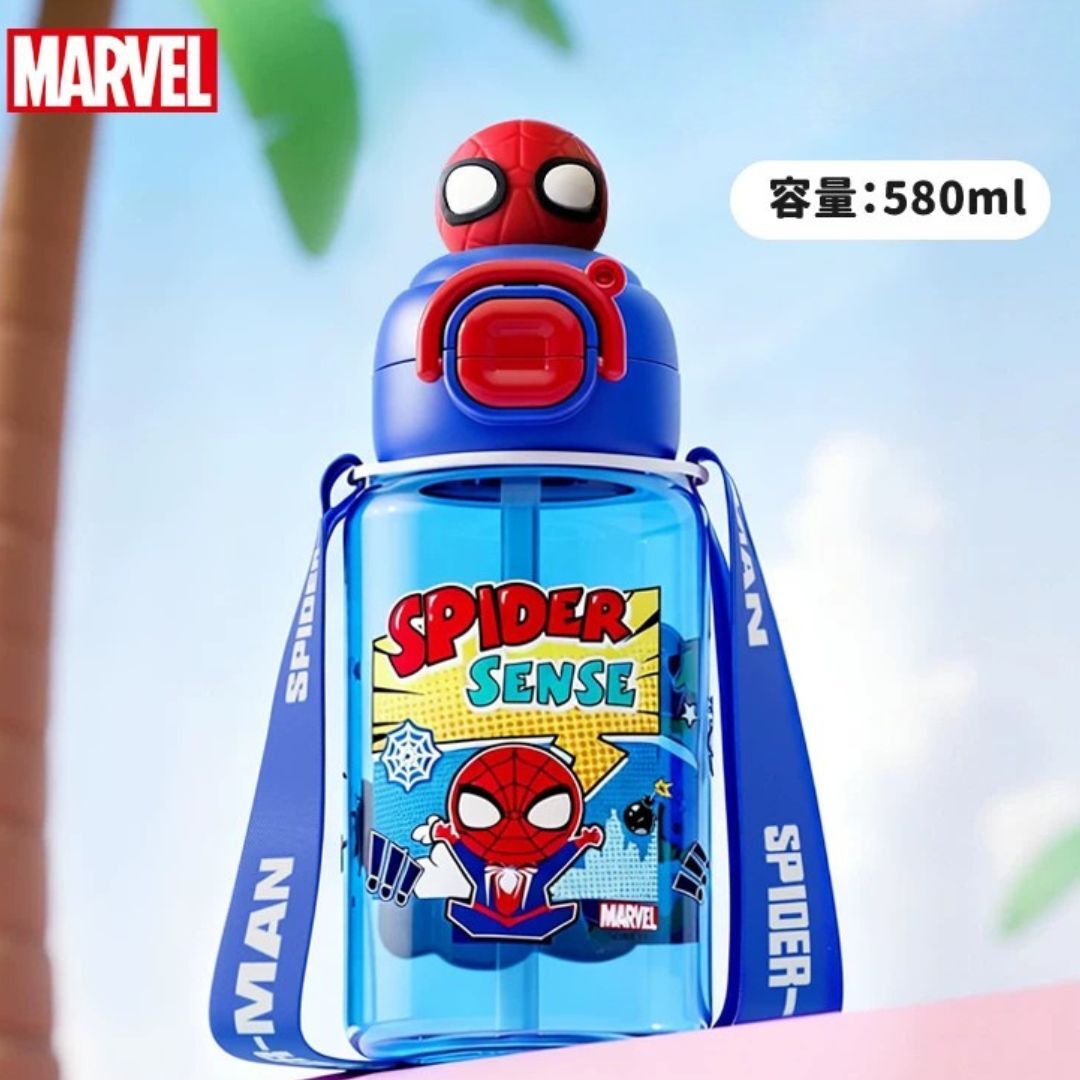 蜘蛛俠 - Marvel | 便攜式背帶兒童吸管水樽| 兩款開合式