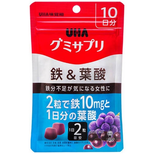 UHA營養補充軟糖 (鐵和葉酸) 20粒