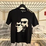 [S] KARL LAGERFELD BLACK/SOFT WHITE SHORT SLEEVE DUO SWEATER, L6TSSA78-XSF (SKL1608)