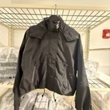 [S] KARL LAGERFELD BLACK CROPPED LOGO WINDBREAKER, LWQMP976-BLK (SKL1610)