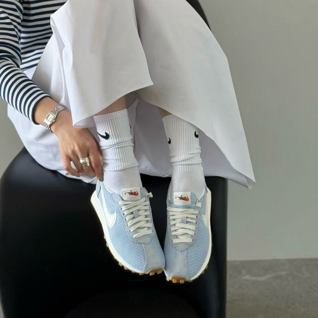 Nike LD-1000 國外限定 寶寶藍 白色 華夫格 鬆餅紋 焦糖底 復古鞋 IO0179-400