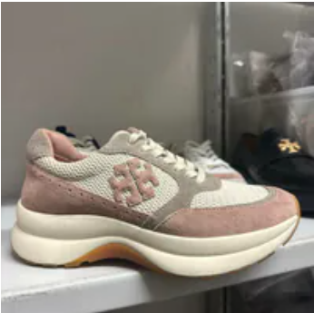 [S] TORY BURCH TORY BURCH KICK TRAINER, NEW IVORY/MALVA, 139528-650 (STB749)
