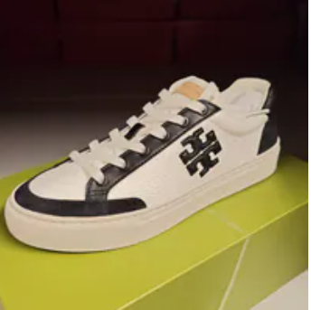 [S] TORY BURCH TORY BURCH COLOR BLOCK SNEAKERS, WHITE/PERFECT BLACK/PERFECT BLACK, 164327-004 (STB754)