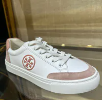 [S] TORY BURCH TORY BURCH COLOR BLOCK SNEAKERS, PINK MOON/MALVA, 83626-650 (STB755)