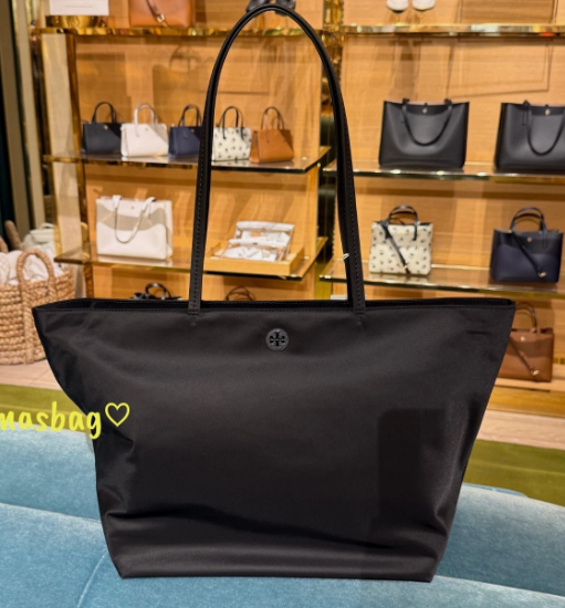 [S] TORY BURCH TORY BURCH NYLON TOTE, BLACK, 166469-001 (STB756)