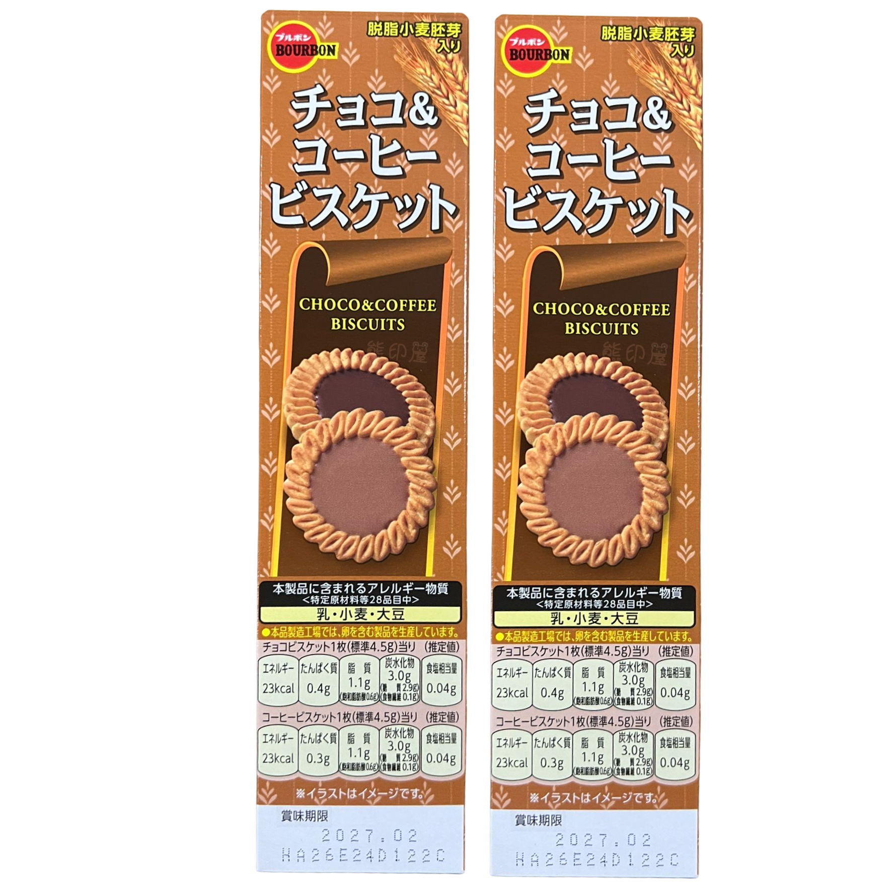日本百邦朱古力&咖啡餅乾 108g x2 到期日 2026-7-30