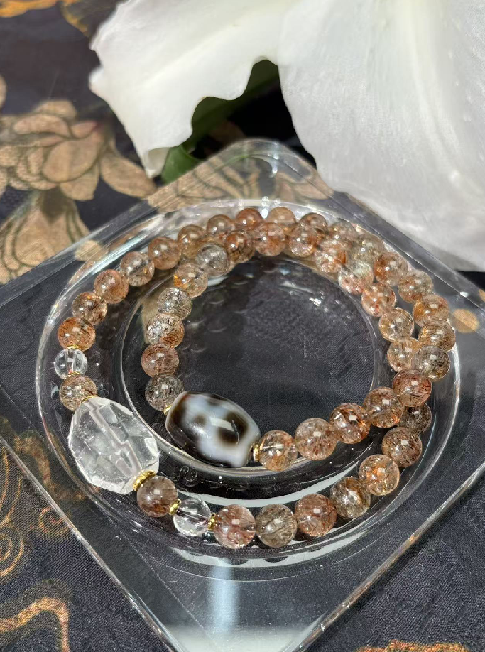 SK111 星河入寶瓶（雙圈黑金超七手串）(C8) **送超七小戒指一隻