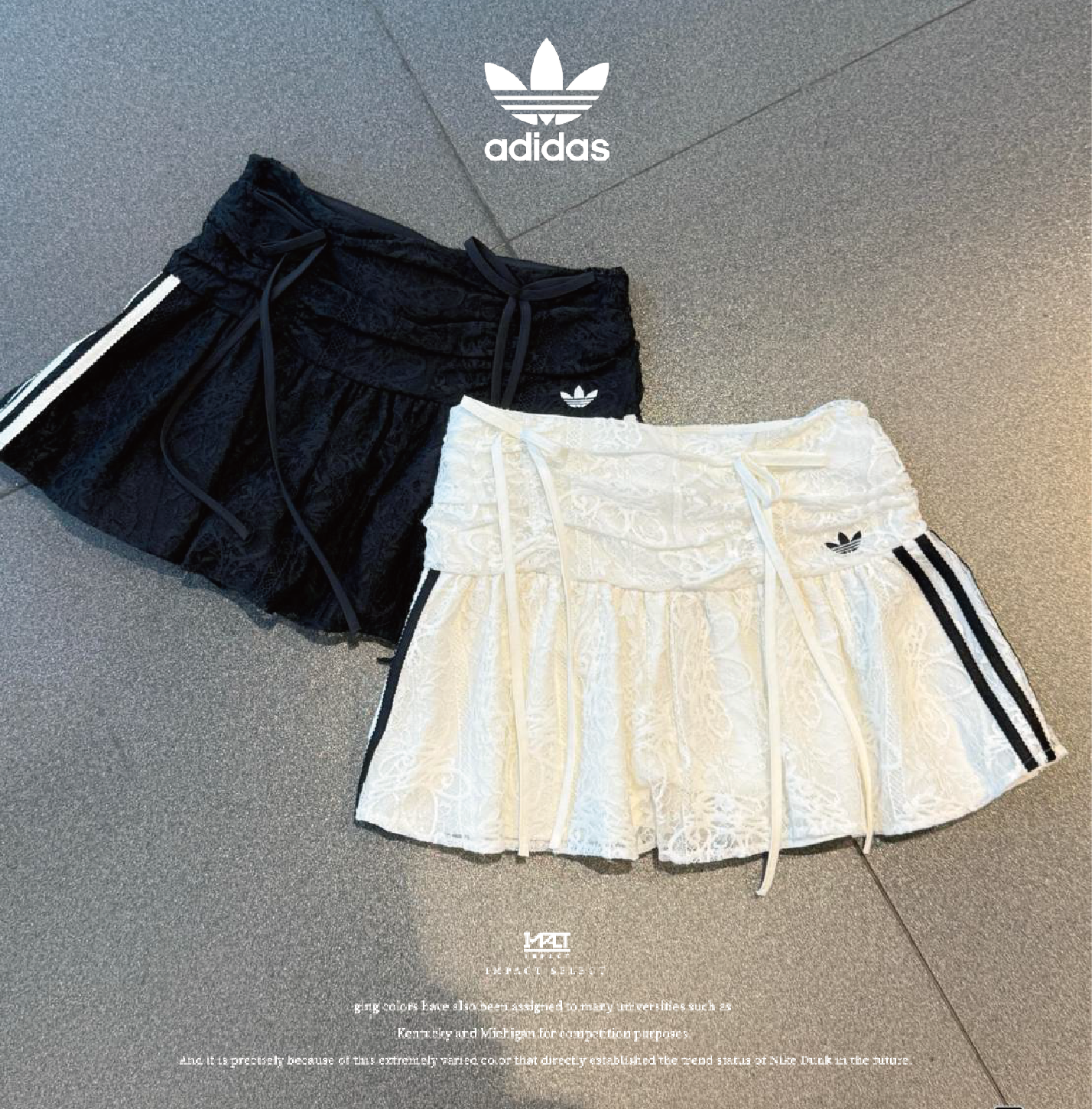 ADIDAS ORIGINALS LACE SKIRT 蕾絲運動褲裙  白 KU4760 黑  KU4761