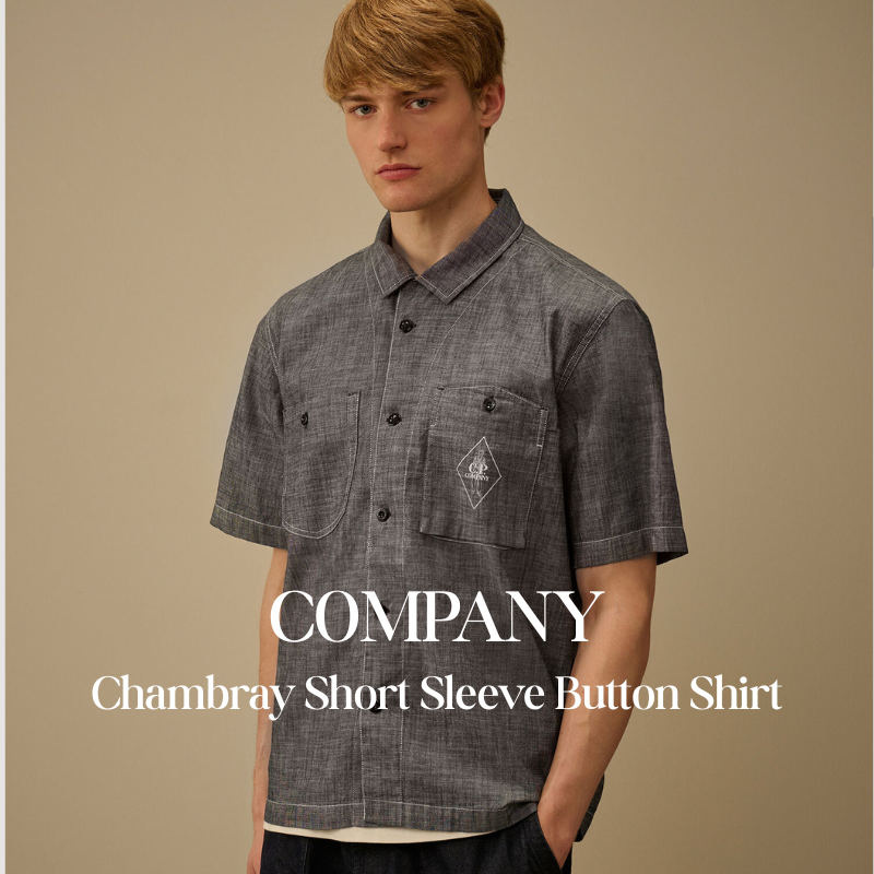 【代購】CP COMPANY Chambray 牛津布短袖襯衫 鈕扣襯衫