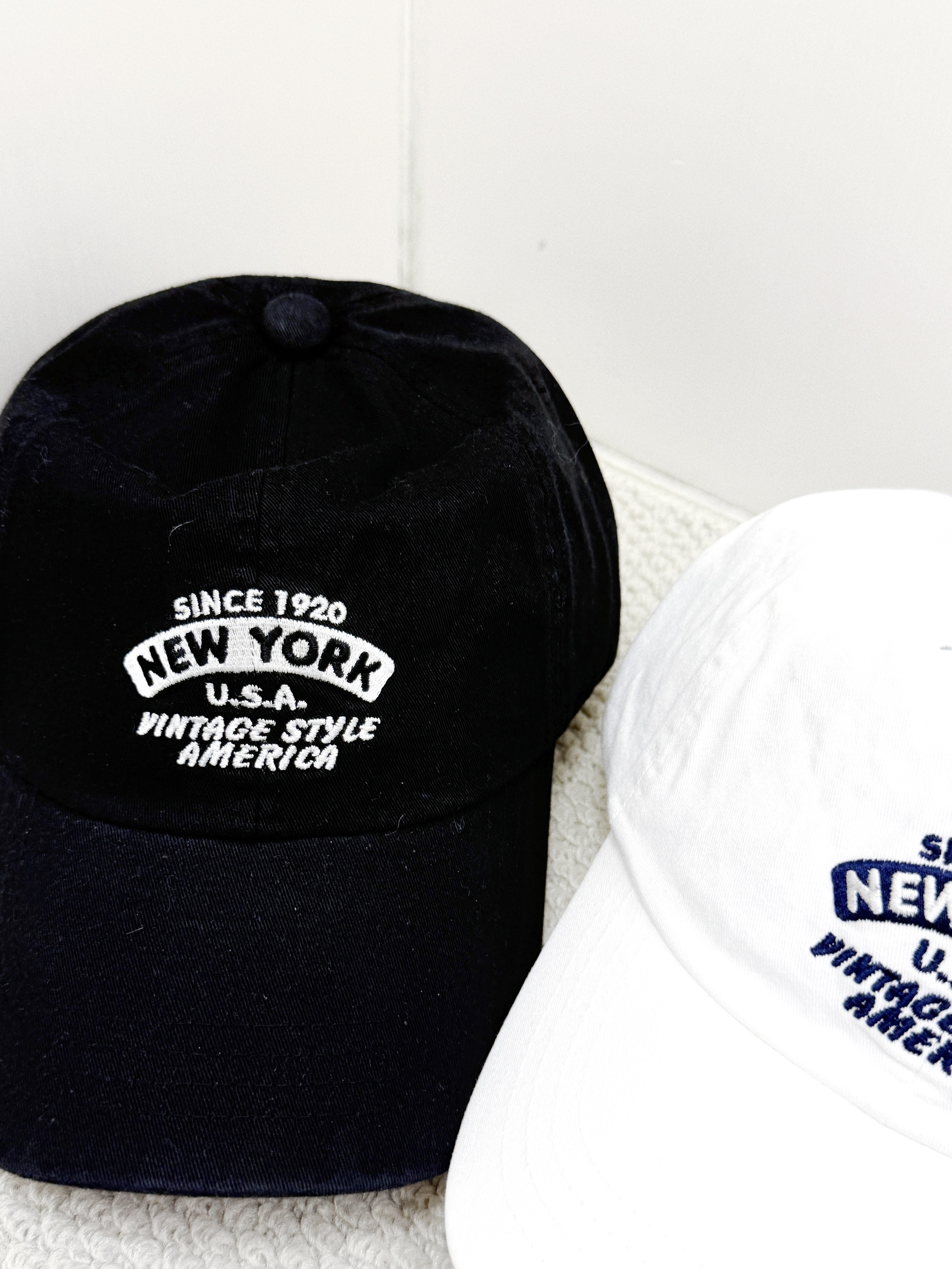 A0343｜極簡約刺繡字NEW YORK SINCE 1920 CAP帽