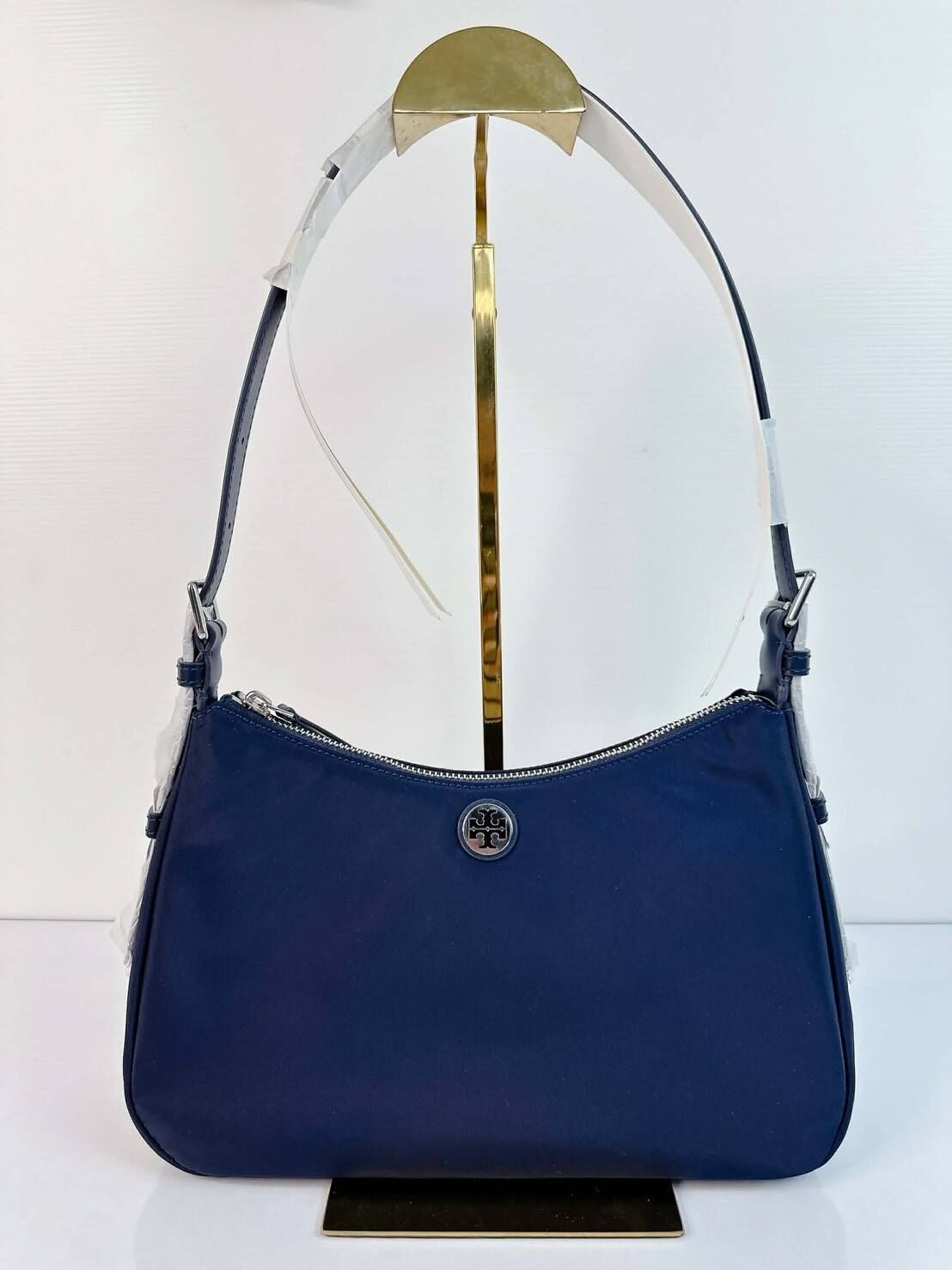 [S] TORY BURCH TORY BURCH NYLON SMALL ZIP TOTE, TORY NAVY, 177335-405 (STB769)