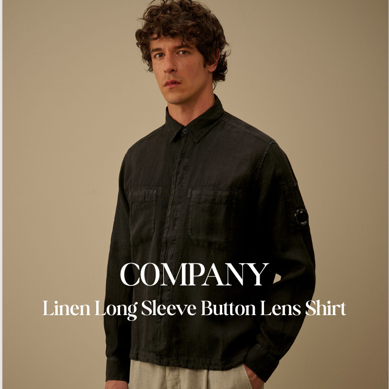 【代購】CP COMPANY 亞麻鏡片長袖襯衫 Linen 輕薄鈕扣襯衫