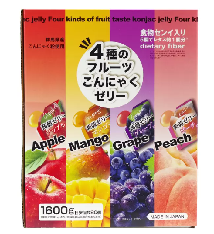 AB260425-T12 四種風味水果蒟蒻果凍1600g 共80塊（約半年食用期）