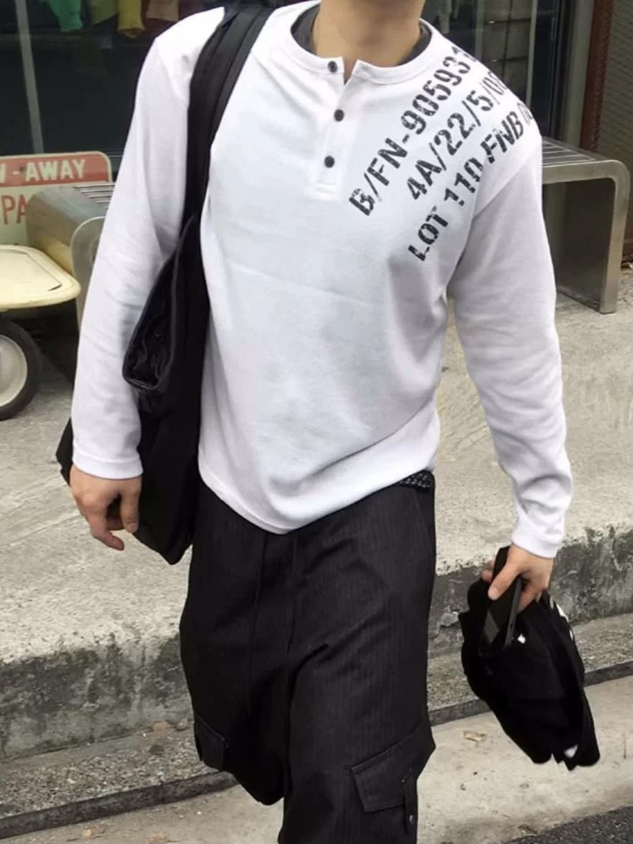 Dibel 華夫格亨利領長袖T恤