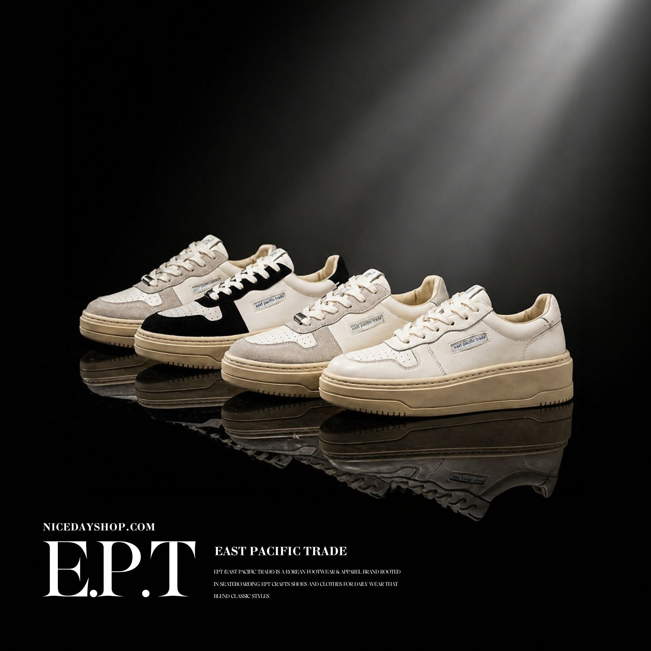 NICEDAY 代購 EPT  黑色 白色 灰色 百搭 厚底 增高 板鞋