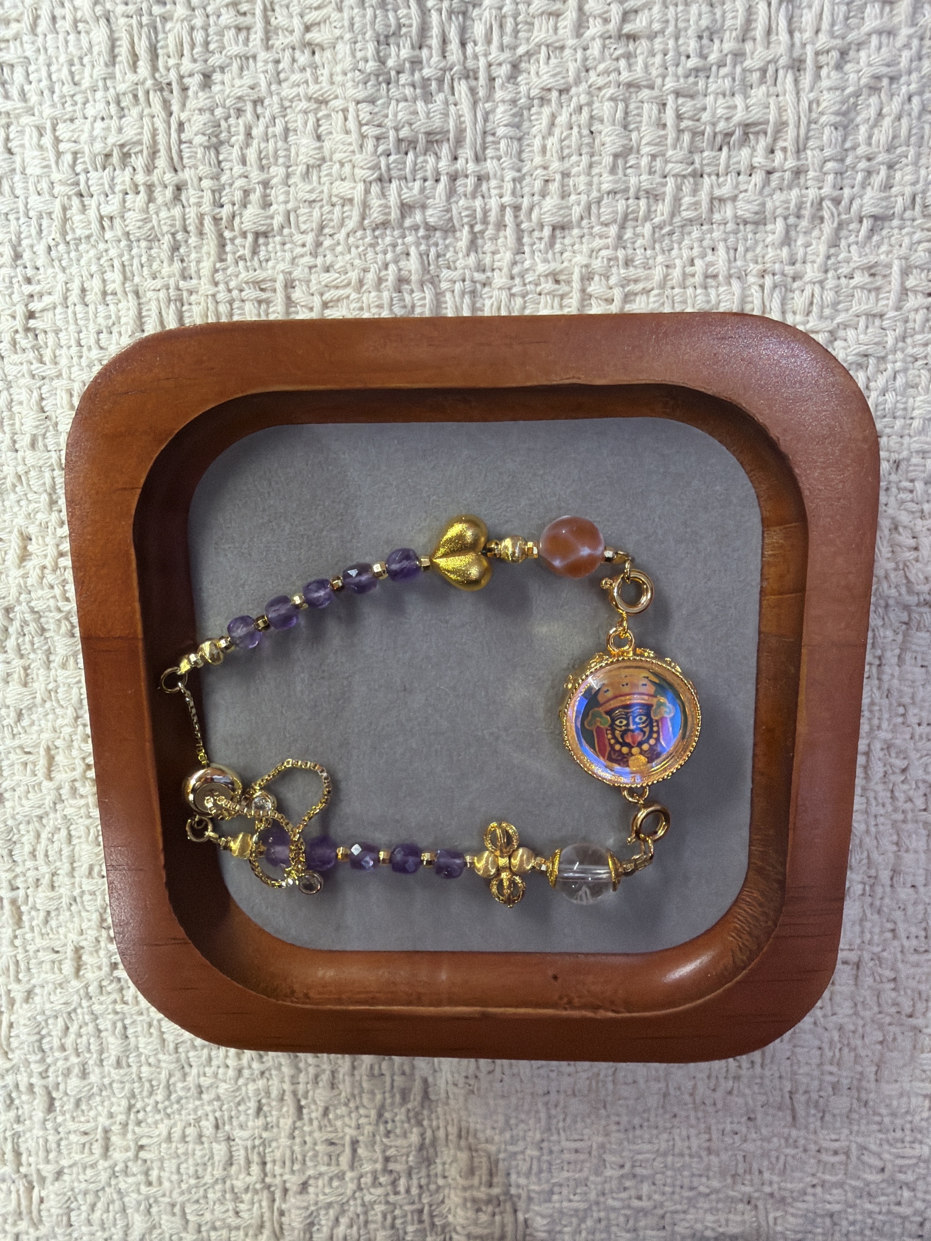 SK55 紮基拉姆前世今生雙面擦擦紫水晶風水手鏈 (D64)