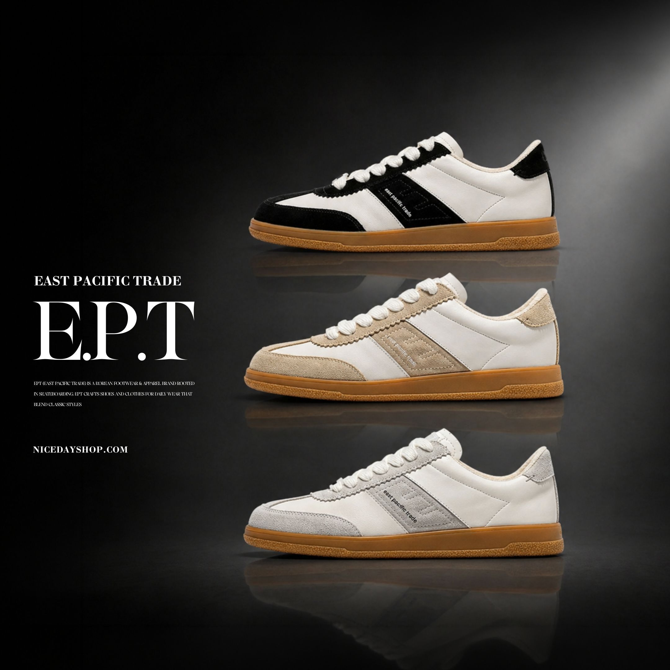 NICEDAY 代購 EPT  黑色 咖啡色 灰色  百搭 平底  德訓鞋