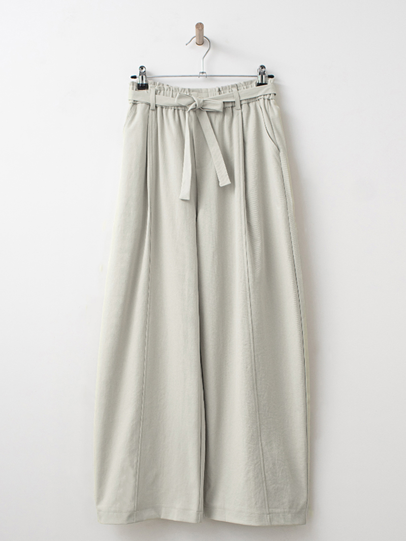 日常附綁帶壓線繭型修身寬褲