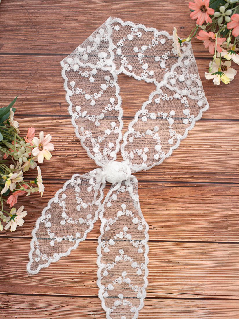 碎花刺繡蕾絲邊緞帶