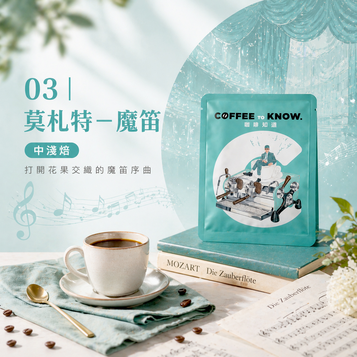 03｜莫札特－魔笛 濾掛式咖啡（5入組）中淺焙/玫瑰花香