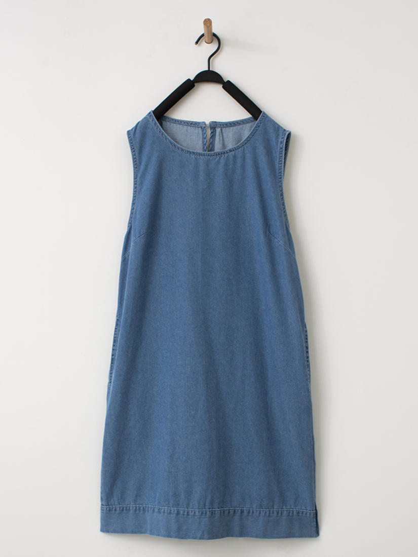 牛仔圓領背心裙洋裝