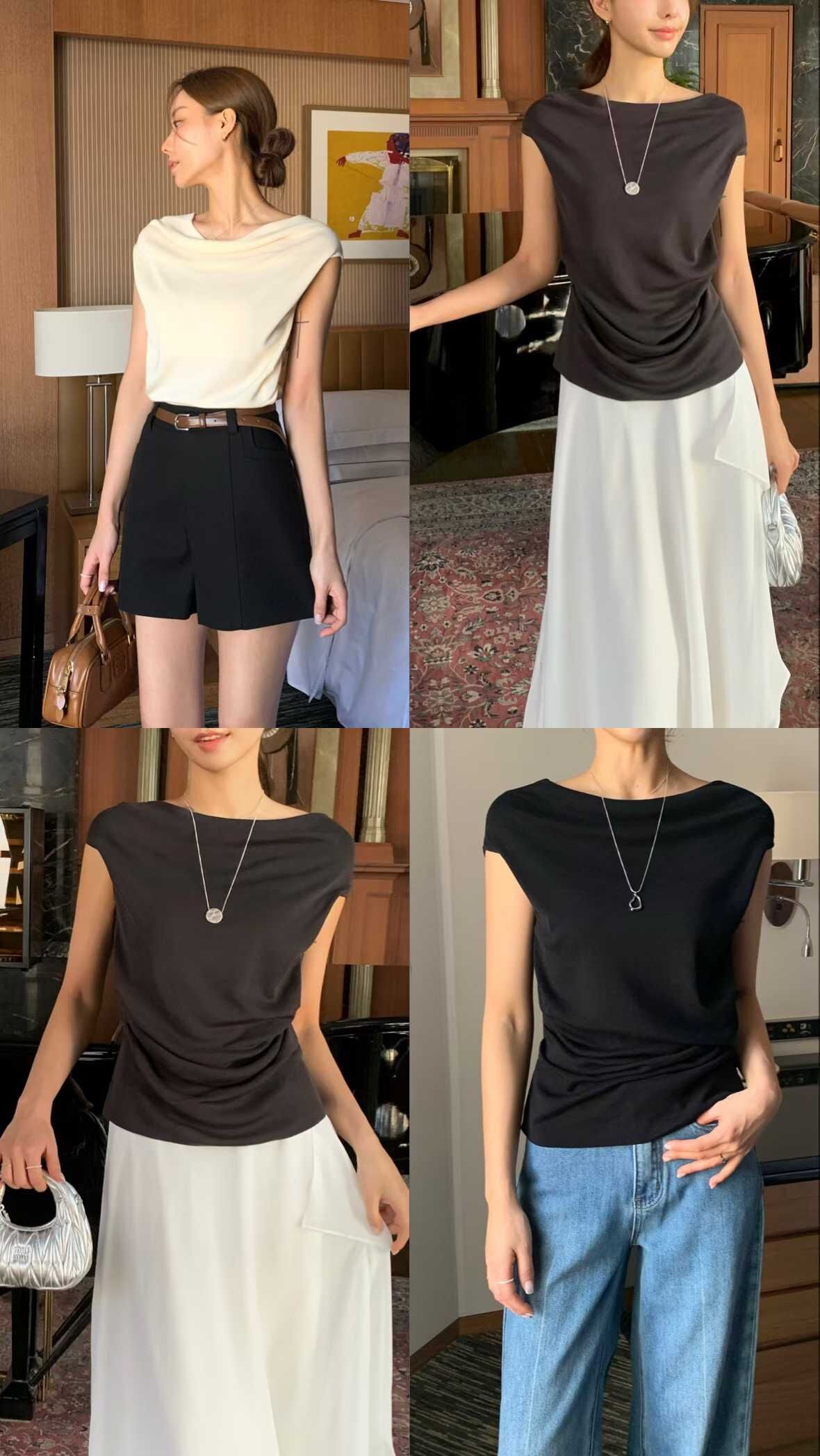 OB6140 垂墜無袖上衣