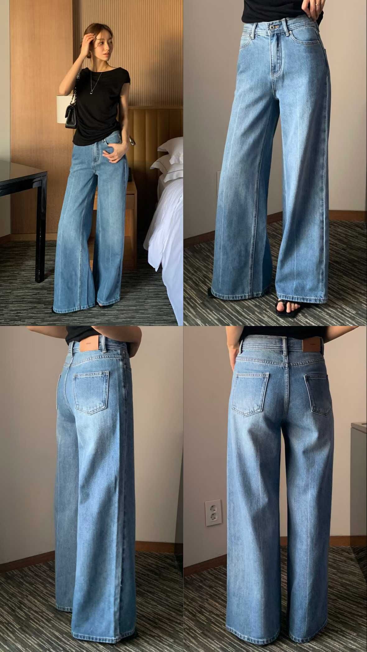 OB6142 側車線直筒牛仔褲