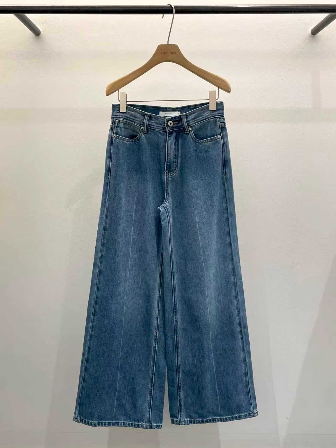 OB6142 側車線直筒牛仔褲