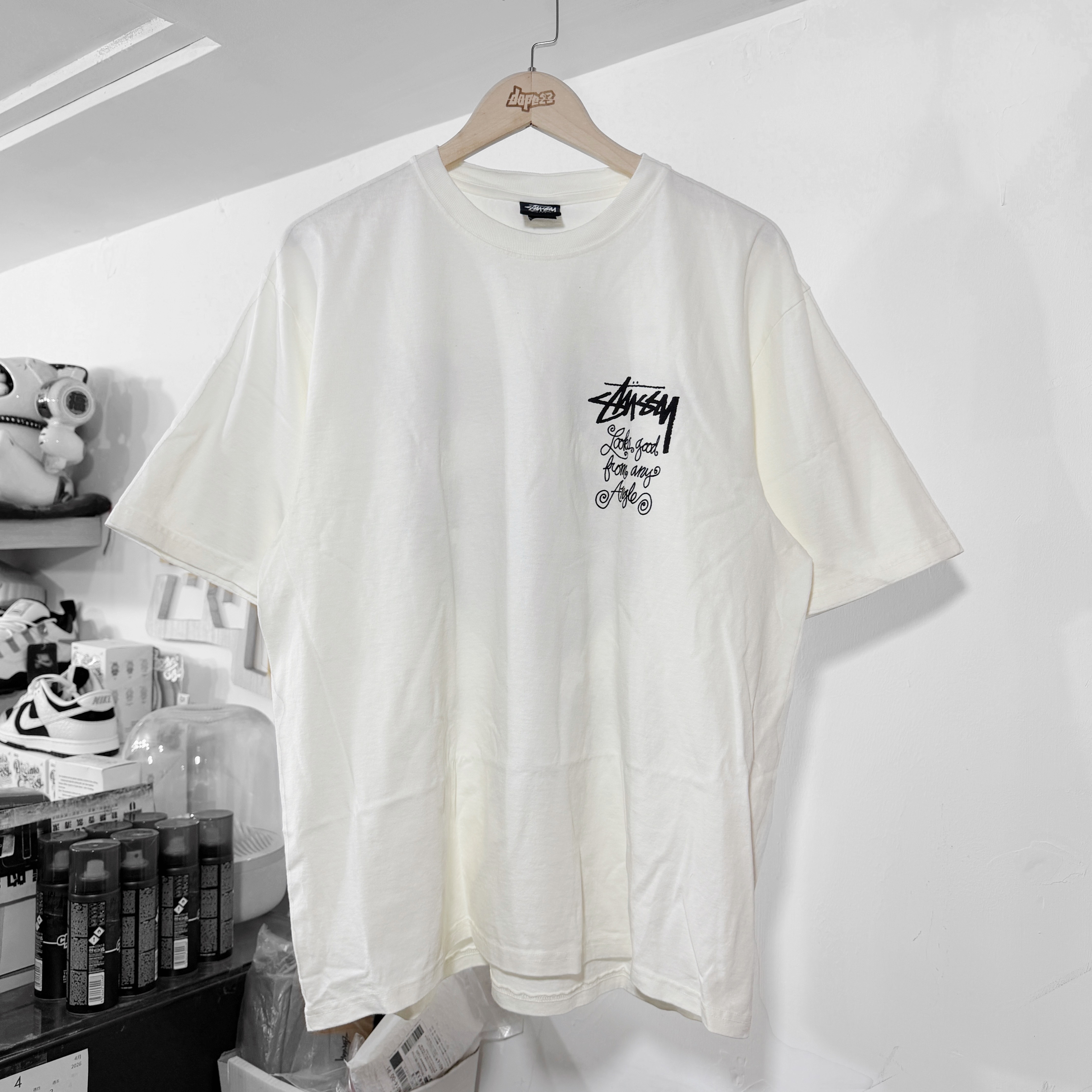 STUSSY ANY ANGLE TEE PIGMENT DYED Natural 米白色