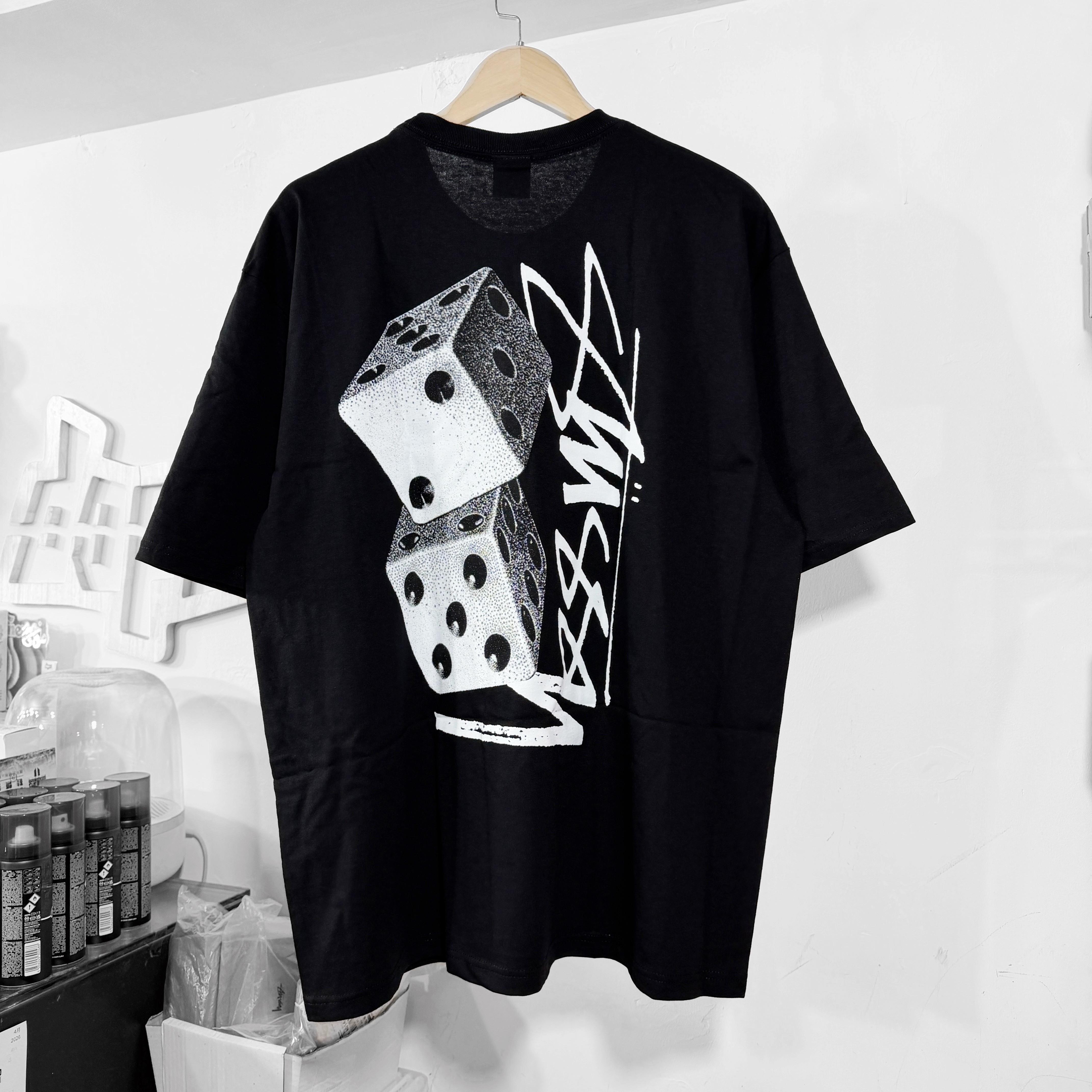 STUSSY TALL DICE TEE BLACK 骰子黑色