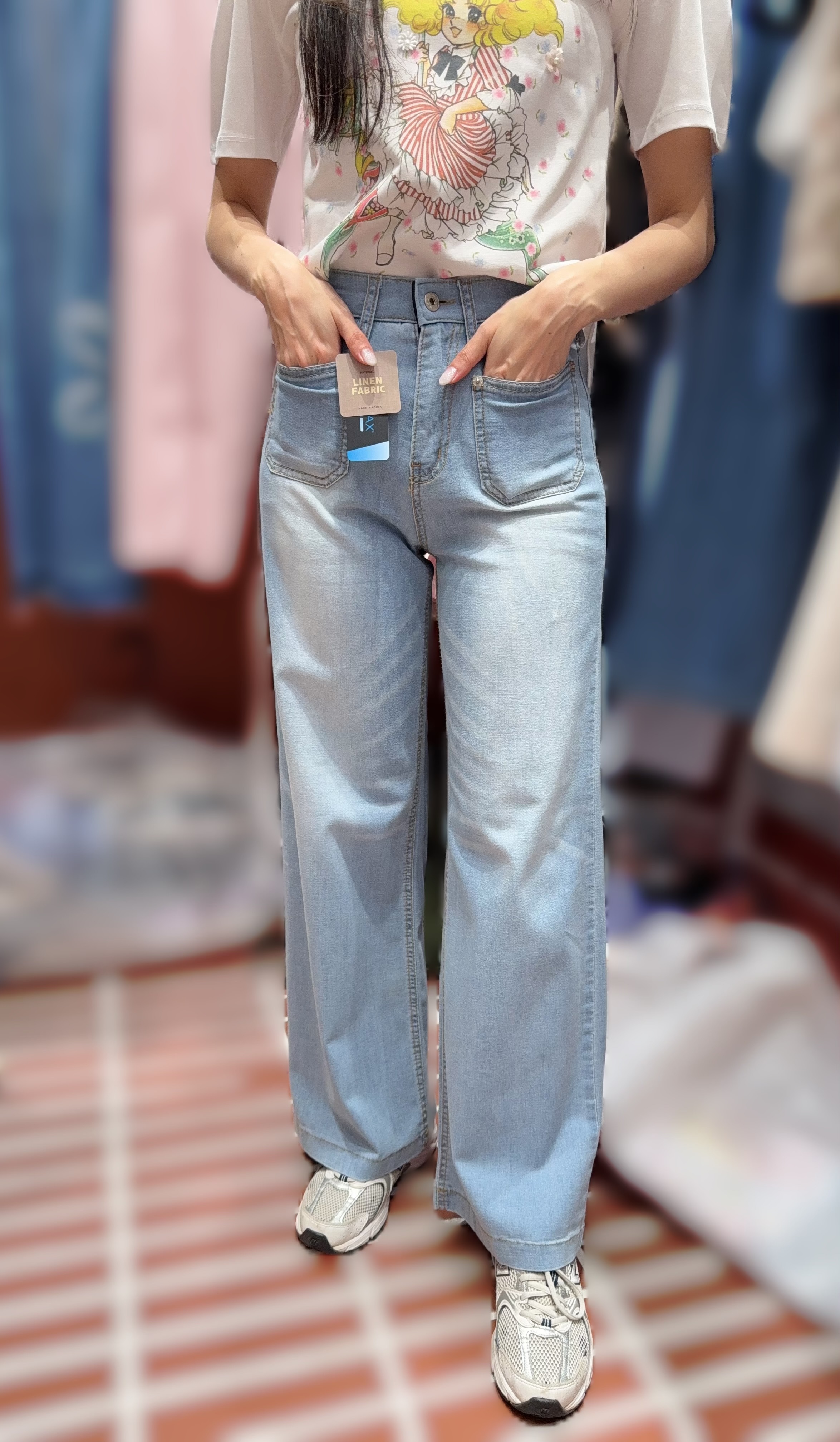 IL42   牛仔褲  S:腰24-28    HIP38 -48    長 39    /M:腰25.5 -29.5    HIP39.5 -49.5     長39     /L:腰27 -31     HIP41 -50  長 39  $469 (一口價)