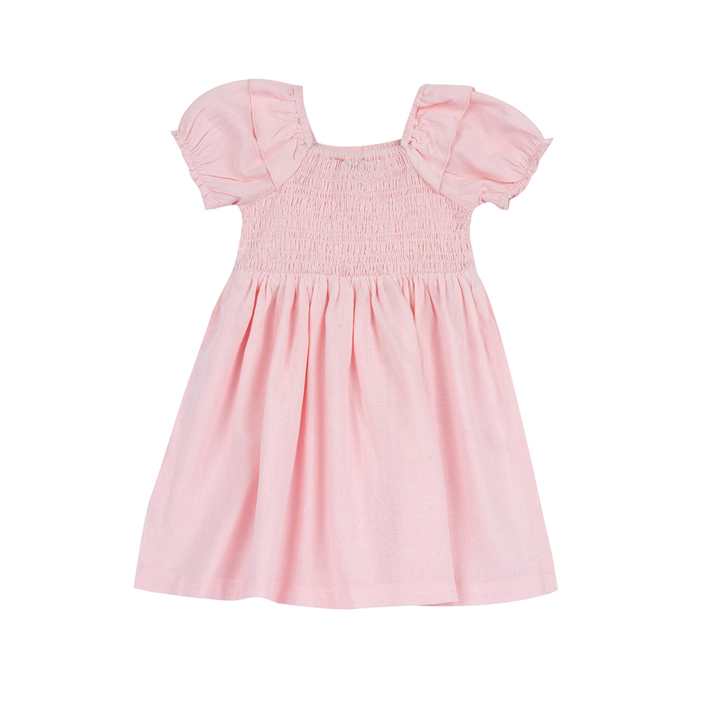 浪漫花都-泡泡袖車縐洋裝