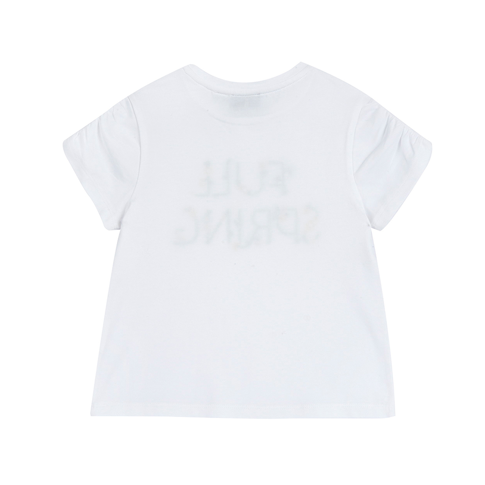 浪漫花都-繡花朵字短袖上衣