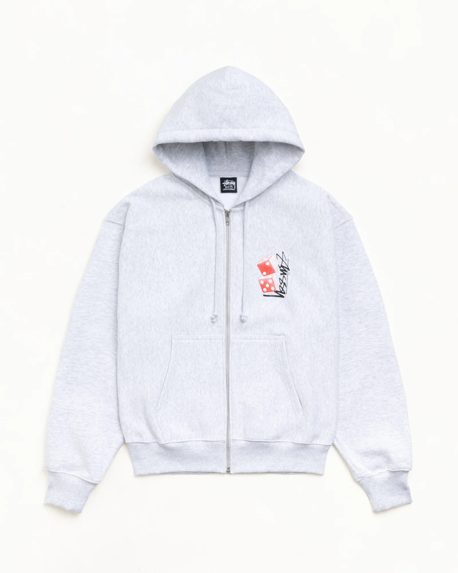 STUSSY TALL DICE ZIP HOODIE  Ash Heather 拉鏈外套